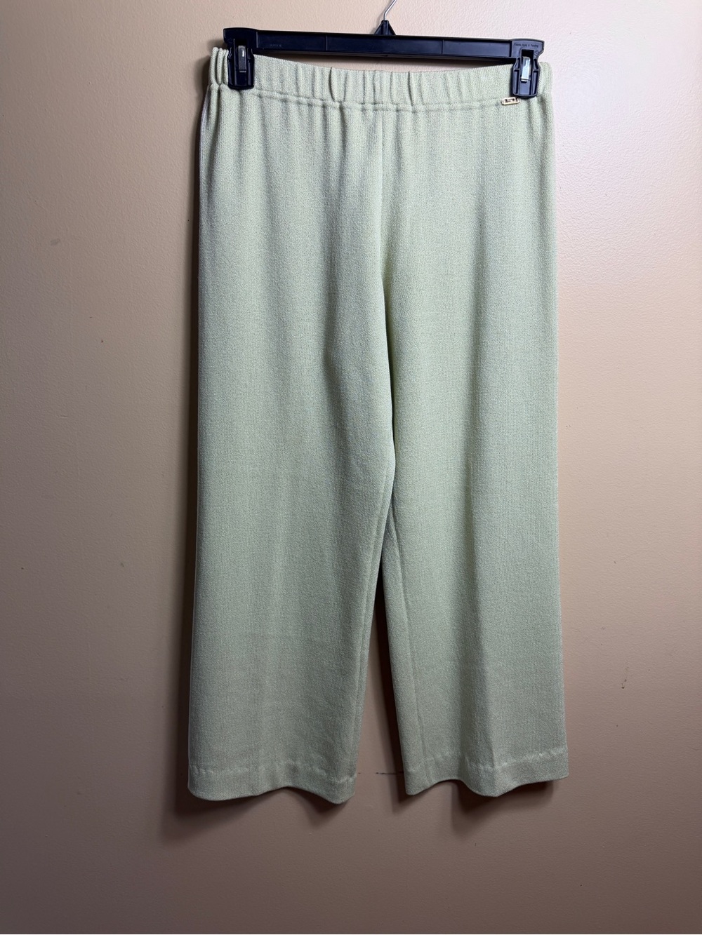 St. John Sport by Marie Gray Mint Green Santana Knit Wide Leg Pants Size Small